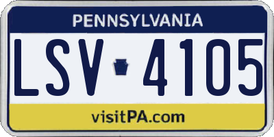 PA license plate LSV4105