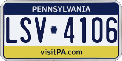 PA license plate LSV4106