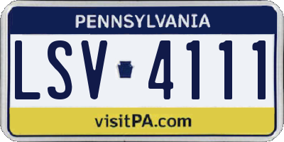 PA license plate LSV4111