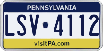 PA license plate LSV4112