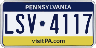 PA license plate LSV4117