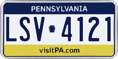 PA license plate LSV4121