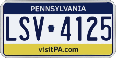 PA license plate LSV4125