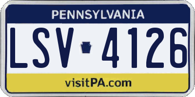 PA license plate LSV4126