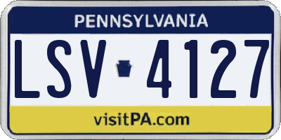 PA license plate LSV4127