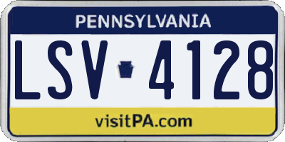 PA license plate LSV4128