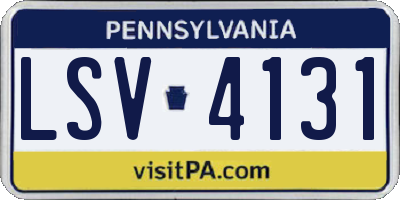 PA license plate LSV4131