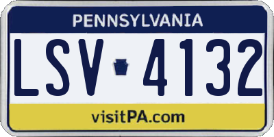 PA license plate LSV4132