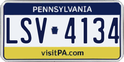 PA license plate LSV4134