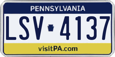 PA license plate LSV4137