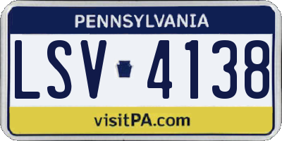 PA license plate LSV4138