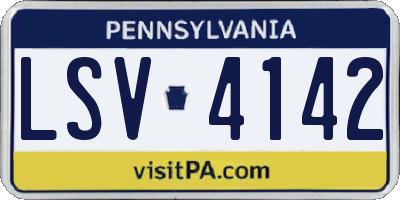 PA license plate LSV4142