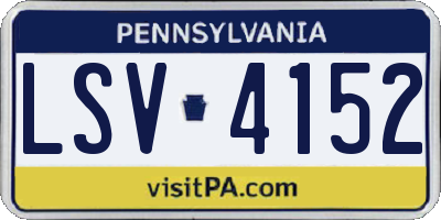 PA license plate LSV4152