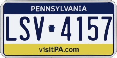 PA license plate LSV4157