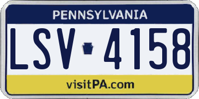 PA license plate LSV4158
