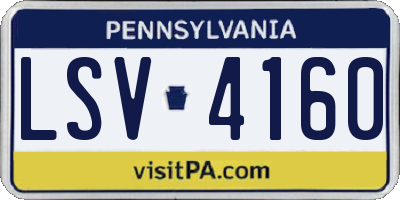 PA license plate LSV4160