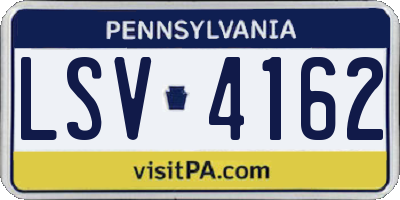 PA license plate LSV4162