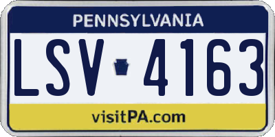 PA license plate LSV4163