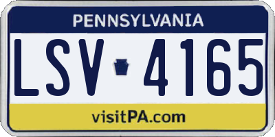 PA license plate LSV4165