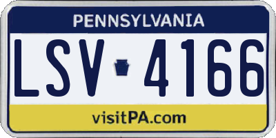 PA license plate LSV4166