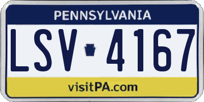 PA license plate LSV4167