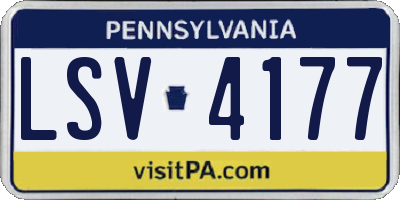 PA license plate LSV4177