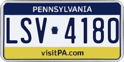 PA license plate LSV4180