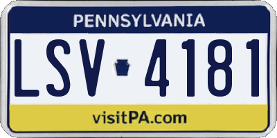 PA license plate LSV4181