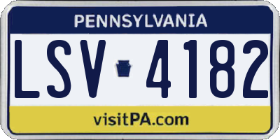 PA license plate LSV4182
