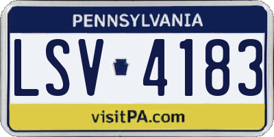 PA license plate LSV4183