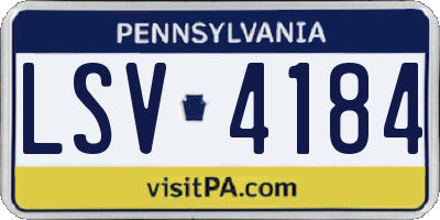 PA license plate LSV4184