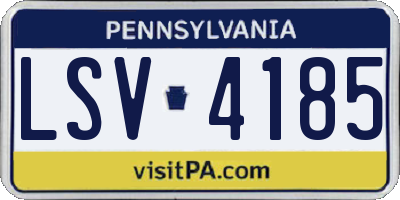 PA license plate LSV4185