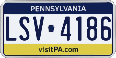 PA license plate LSV4186