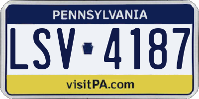 PA license plate LSV4187