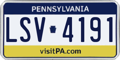 PA license plate LSV4191
