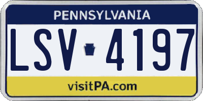 PA license plate LSV4197