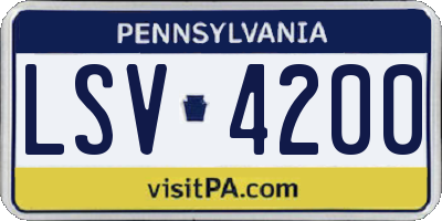 PA license plate LSV4200