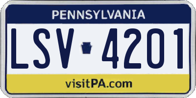PA license plate LSV4201