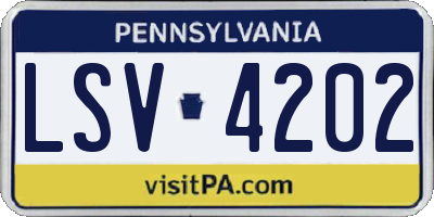 PA license plate LSV4202