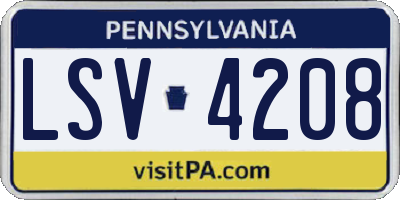 PA license plate LSV4208