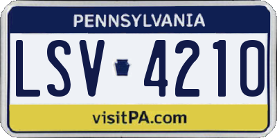 PA license plate LSV4210