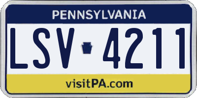 PA license plate LSV4211