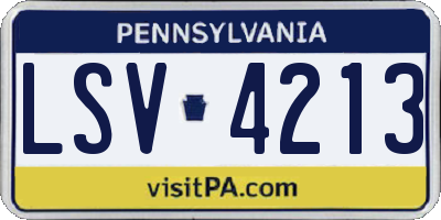 PA license plate LSV4213