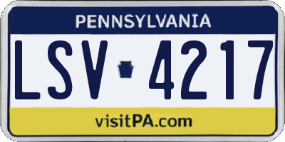 PA license plate LSV4217