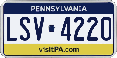PA license plate LSV4220