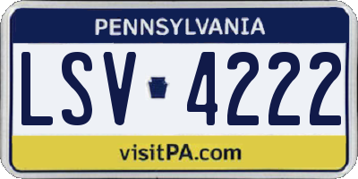 PA license plate LSV4222