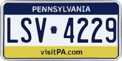 PA license plate LSV4229