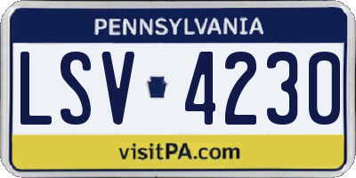 PA license plate LSV4230