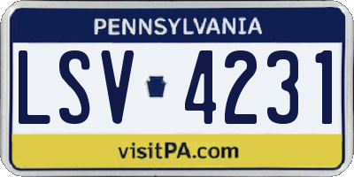 PA license plate LSV4231