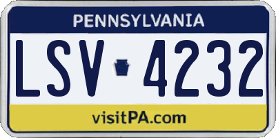 PA license plate LSV4232